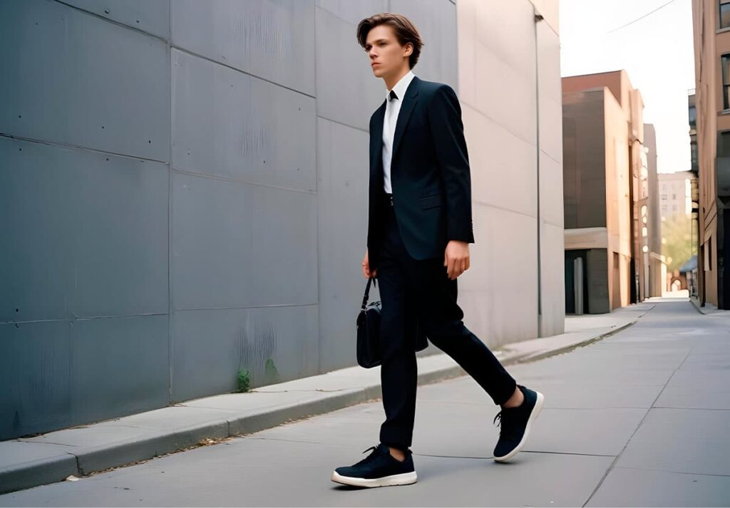 Terno con zapatillas negras: Un toque de sofisticación